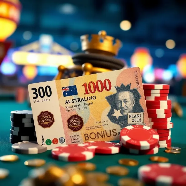Illustration of Australian currency and casino chips symbolizing bonus rewards and benefits