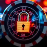 Secure digital lock over a casino chip background symbolizing online gambling safety and trust