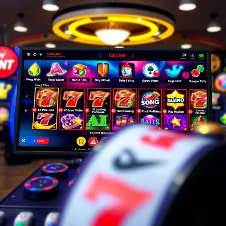 Digital interface showcasing popular online pokies games with vibrant graphics and engaging features