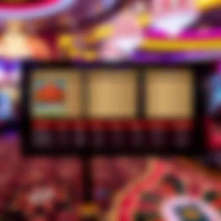 Graphic displaying gameplay features, bonus rounds, and payout charts of AGS Royal Reels set against a dynamic casino background