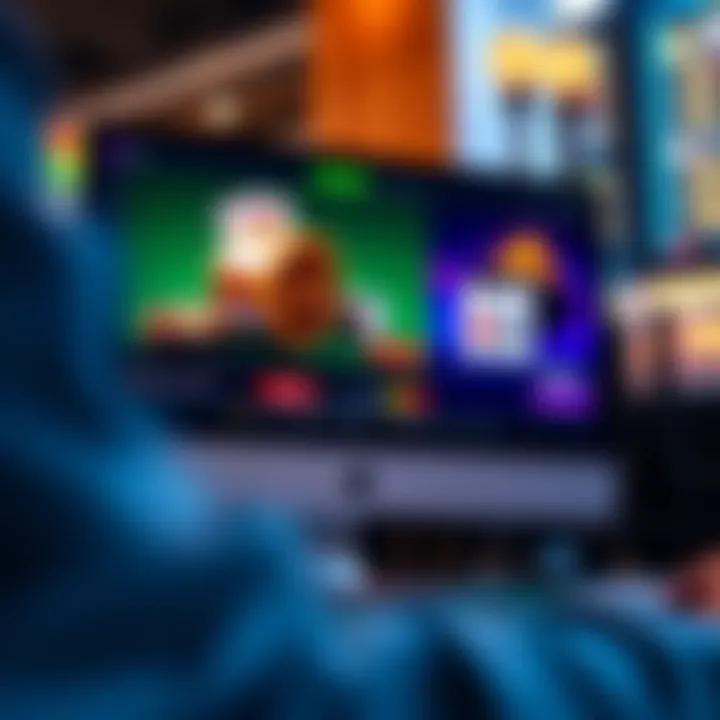 Computer screen displaying a trusted online casino platform with poker elements