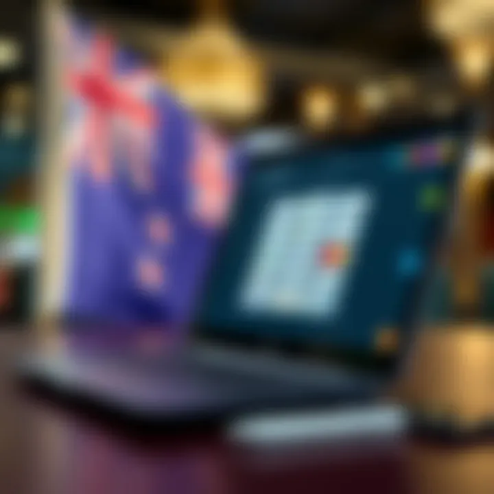 Secure online payment methods displayed on a digital device with Australian flag in the background