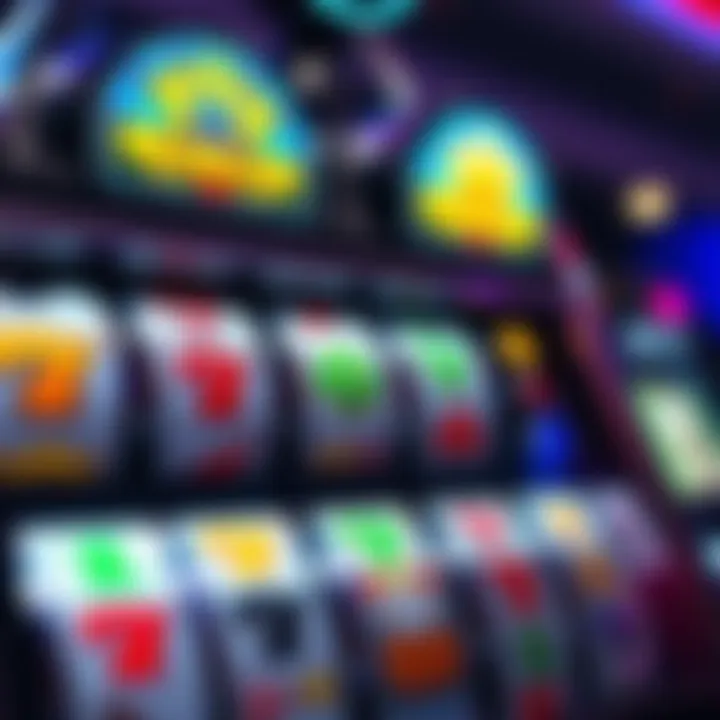 Colorful pokies game screen showing spinning reels with vibrant symbols and bonus round indicators