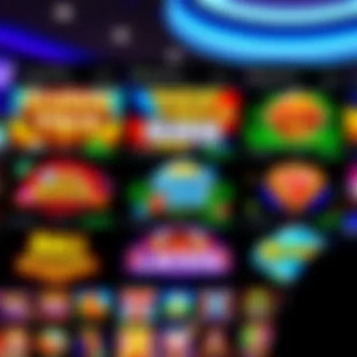 Colorful online casino interface showing diverse slot games