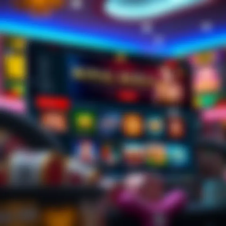 Online casino interface showing Royal Reels platform with vibrant game options and bonuses