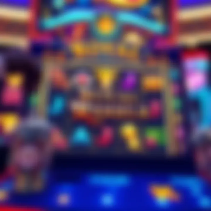 Vibrant gameplay screen showcasing Royal Reels slot machine with colorful symbols and spinning reels