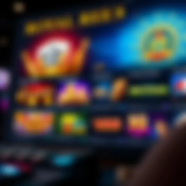 Royal Reels Online Casino Game Selection Overview Exciting online casino interface showcasing a variety of slot games and betting options