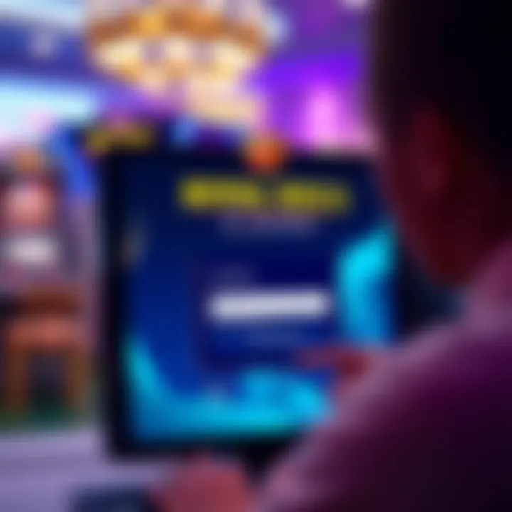 User entering credentials on a secure online casino login page