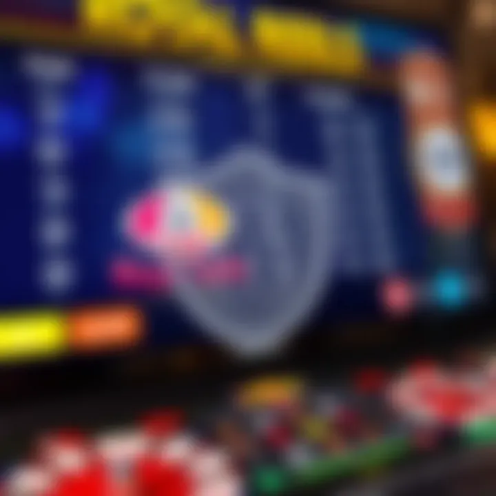 Secure connection symbol overlaid on online casino interface
