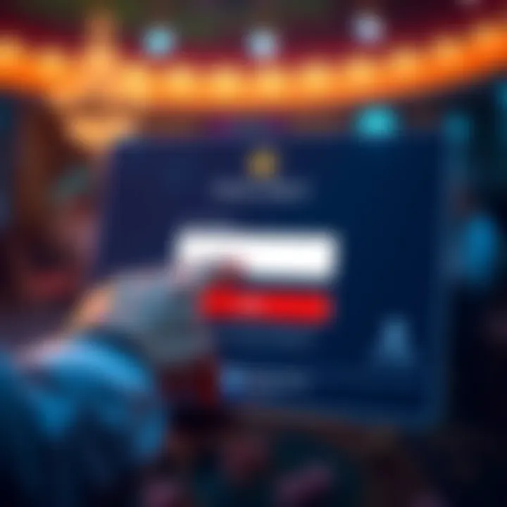 User entering credentials on a secure login interface for Royal Reels platform
