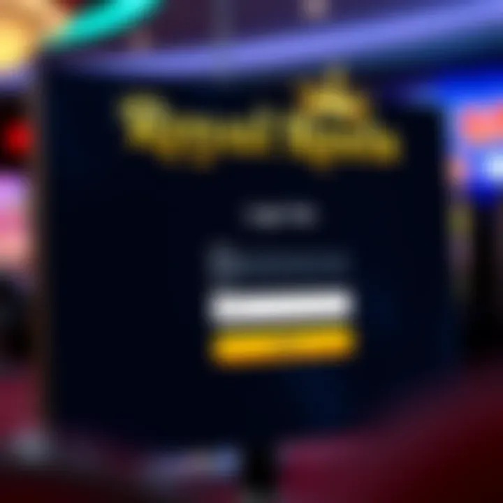 User interface showcasing the Royal Reels new site login screen with clear input fields and buttons