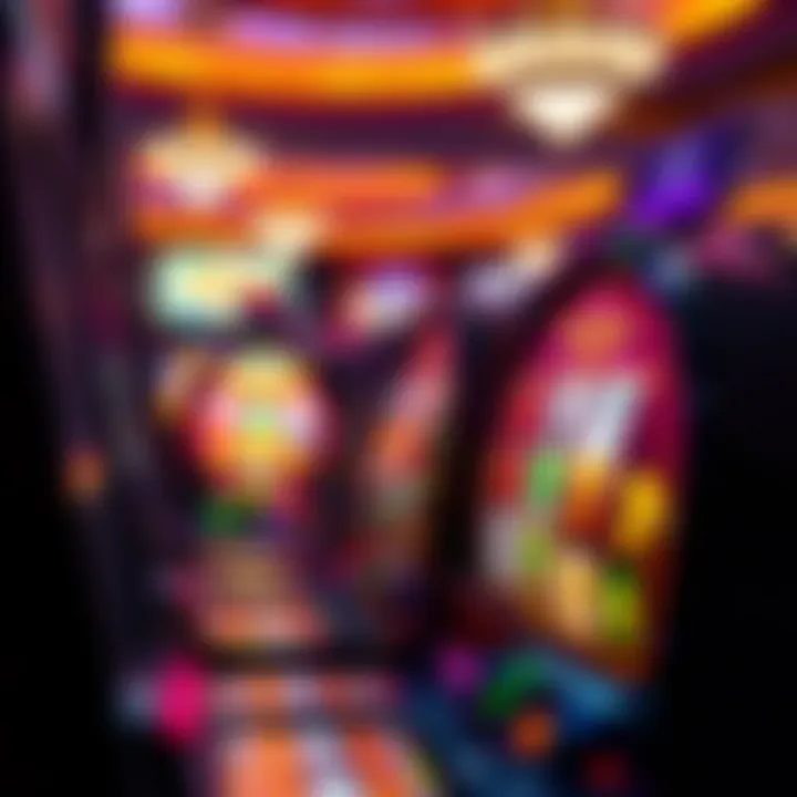 Colorful slot machine reels displaying various symbols on a vibrant casino background