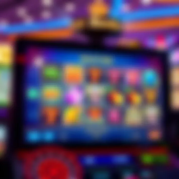 Royal Reels 7com Online Slot Selection Screen Online casino interface showcasing slot machine options and vibrant graphics