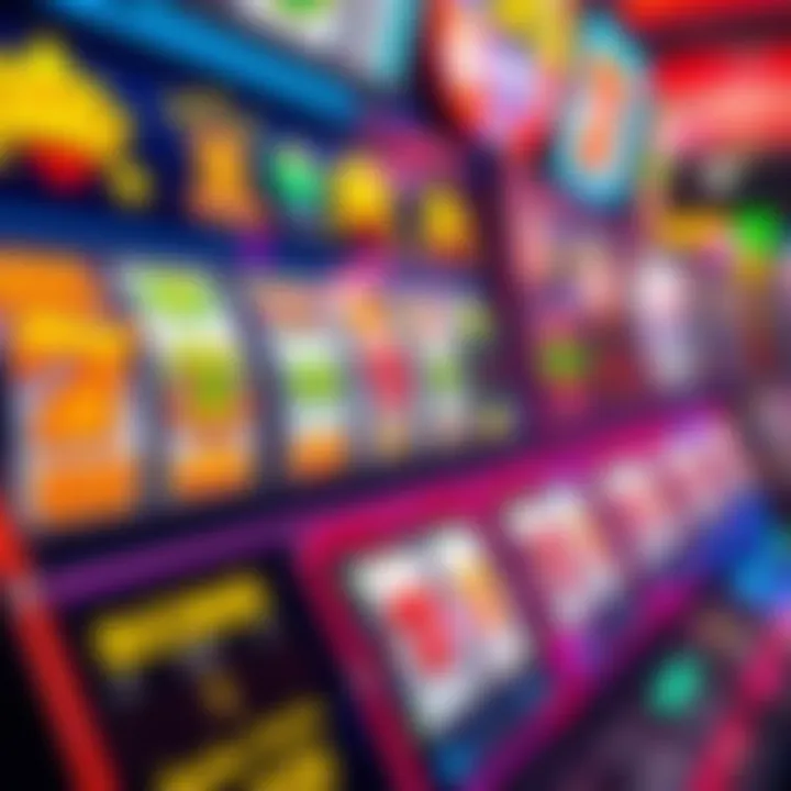 Bright and colorful online pokies game interface with reels and symbols