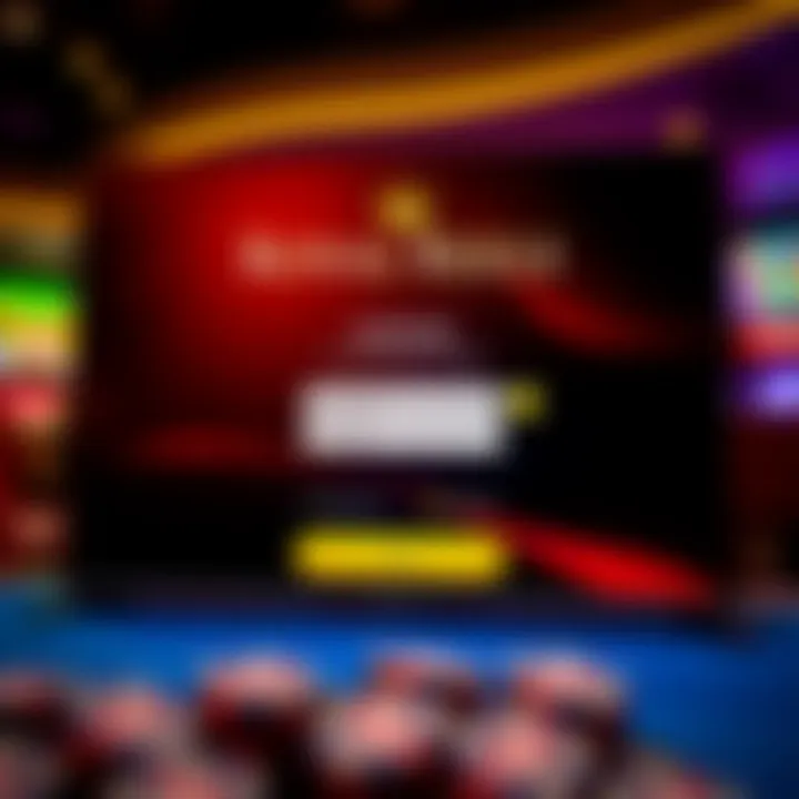 User interface of Royal Reels platform displaying login screen with input fields and buttons