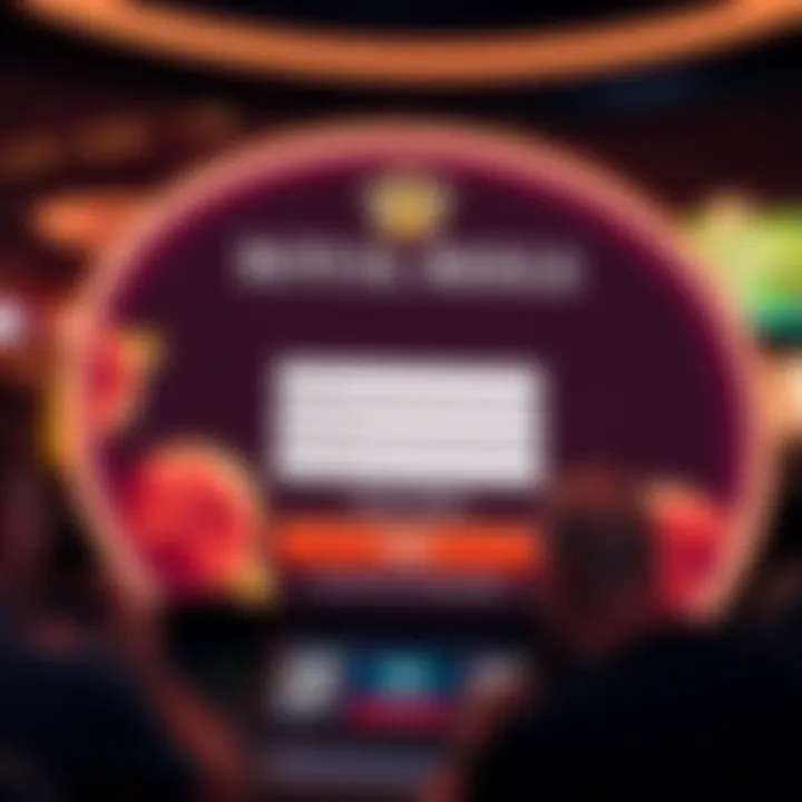 Login Screen of Royal Reels Platform User interface displaying the login screen of a gaming platform with fields for username and password