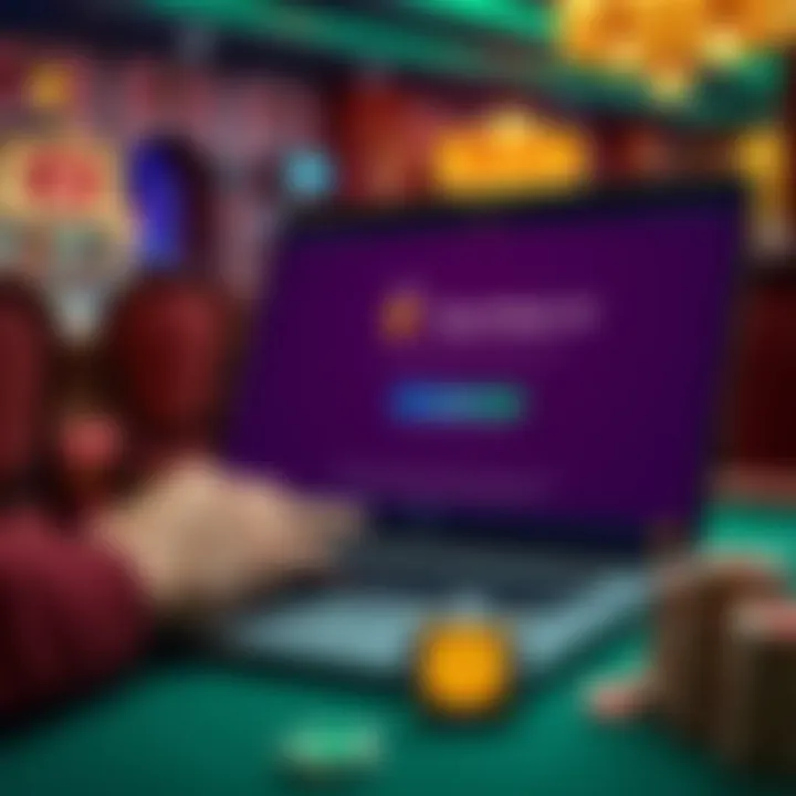 User logging into Royal Reels 18 platform on a laptop with secure connection notification