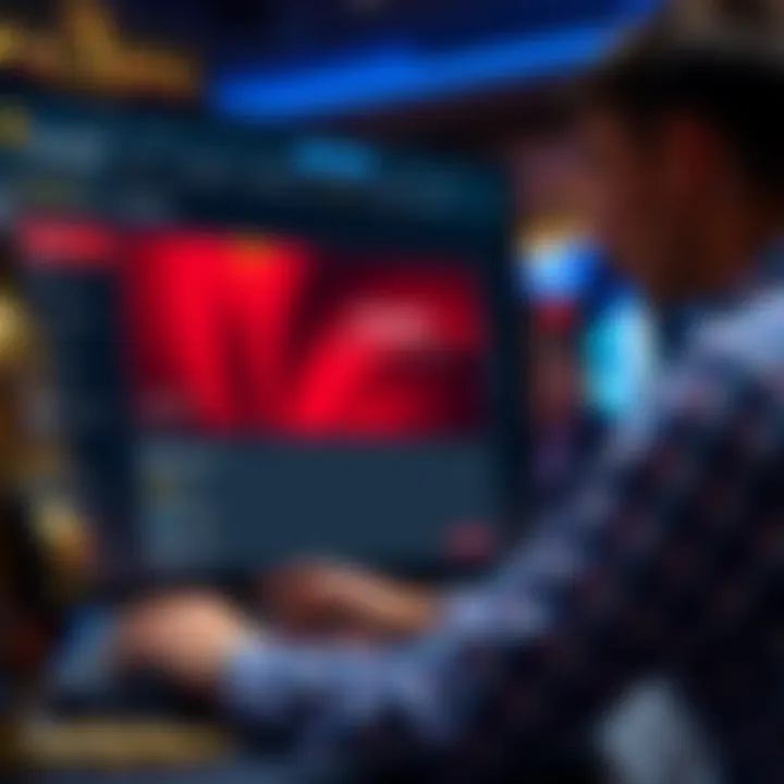 User navigating account settings with security and support options on a casino website