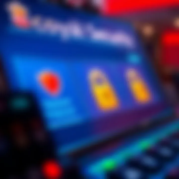 Secure account management with password protection and privacy shield icons