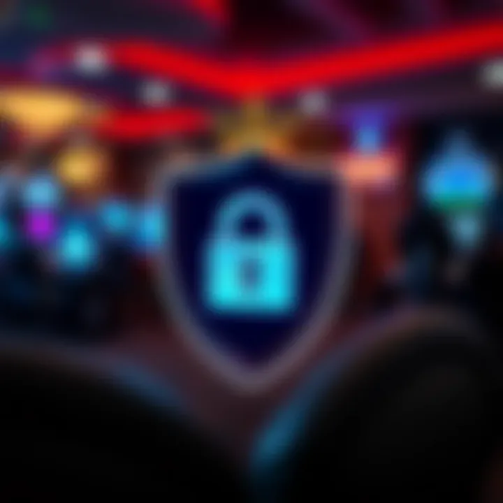 Secure account protection with shield and lock symbol