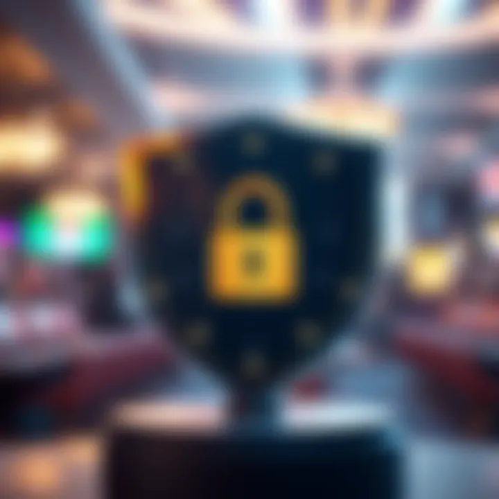 Visual representation of secure account protection with digital shield and lock symbol