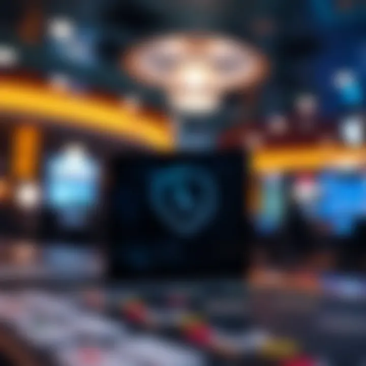 Secure online gambling environment with shield icon representing player protection