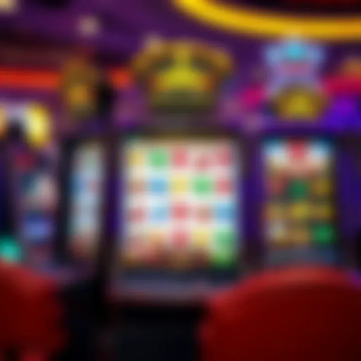 Slot machine interface displaying vibrant symbols and a user-friendly layout in an online casino environment