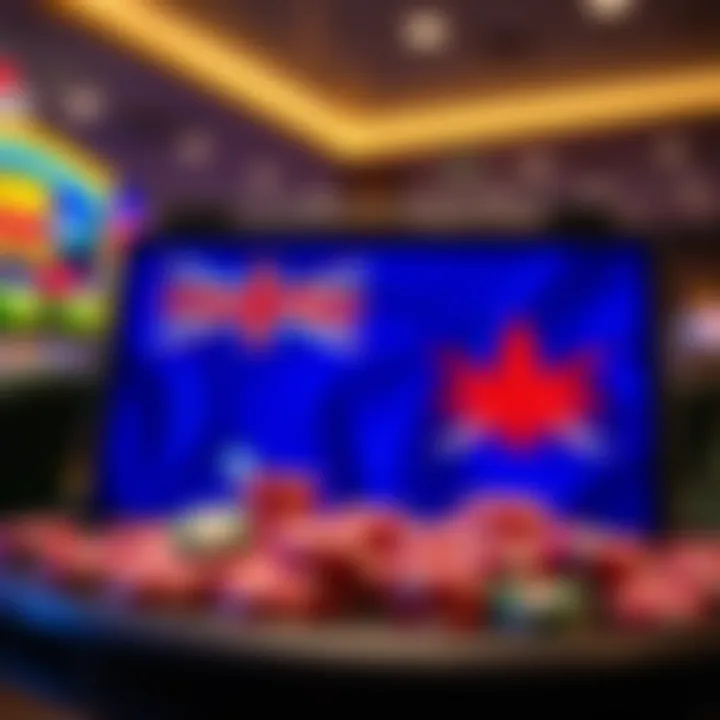 Safe and secure online gambling platform screen with Australian flag