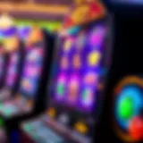 Colorful slot reels displaying various symbols in a vibrant gaming interface