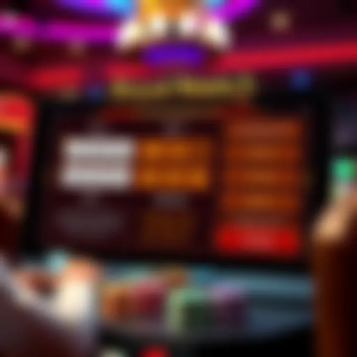 Interface showing bet adjustment options and gameplay strategy tips for slot players