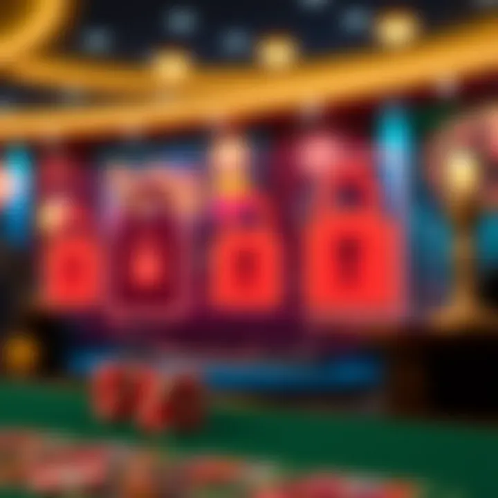 Secure account management with digital locks and casino-themed icons symbolizing safety