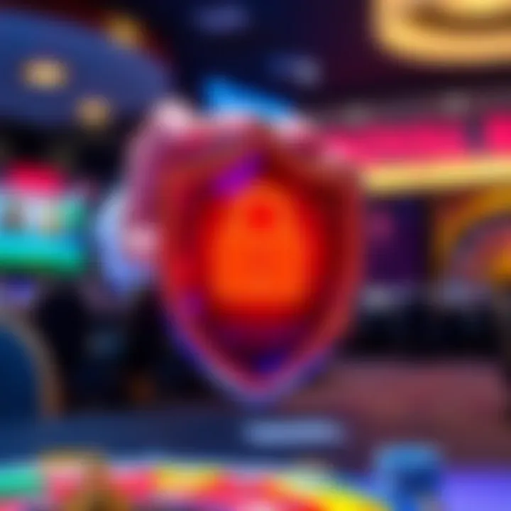 Illustration of digital security shield protecting online casino account