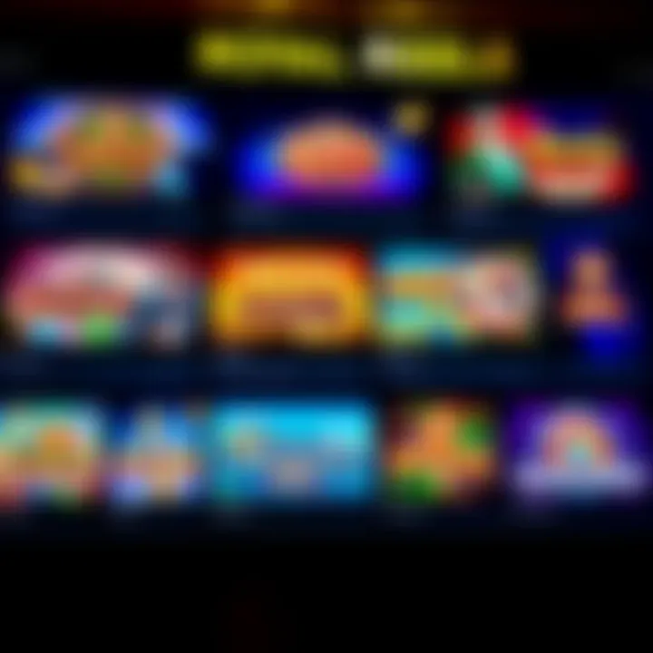 Selection of Casino Games at Royal Reels for Australian Players Interface displaying a variety of casino games suitable for Australian players