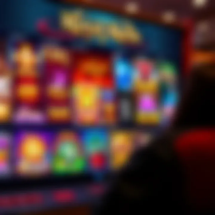Online casino interface displaying a variety of slot games with vibrant graphics