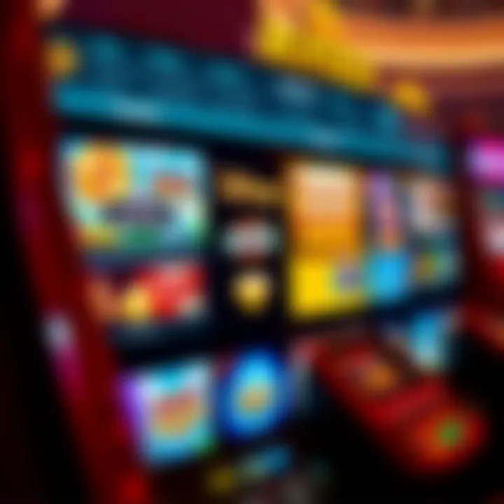 Online casino interface displaying various slot game options with colorful graphics