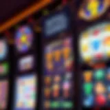 Colorful slot machine reels displaying various symbols on a digital casino interface