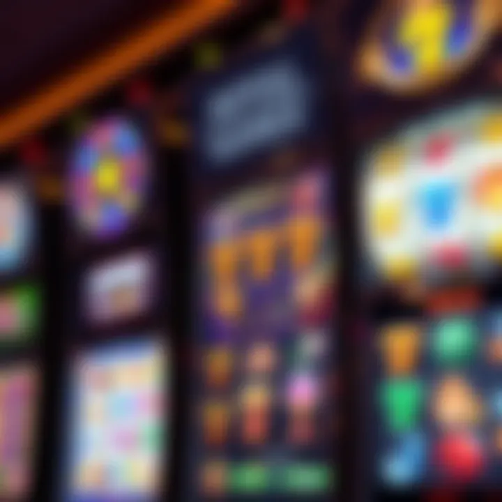 Colorful slot machine reels displaying various symbols on a digital casino interface