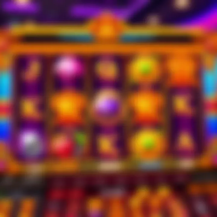 Royal Reels Casino Game Interface Display Colorful casino game interface showing reels with royal-themed symbols and vibrant graphics