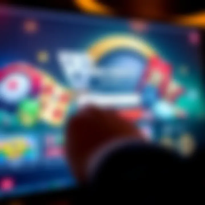 User entering credentials on a secure login screen with casino-themed graphics