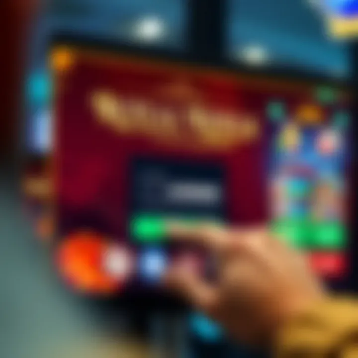 User entering credentials on an online casino login screen