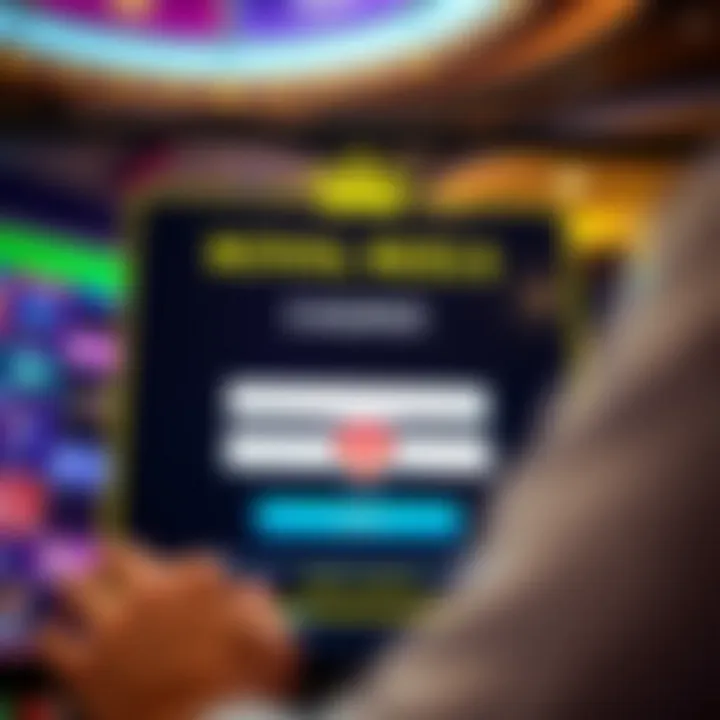 Secure Login Interface of Royal Reels Casino User entering credentials on Royal Reels 6 Casino login screen with secure connection icon