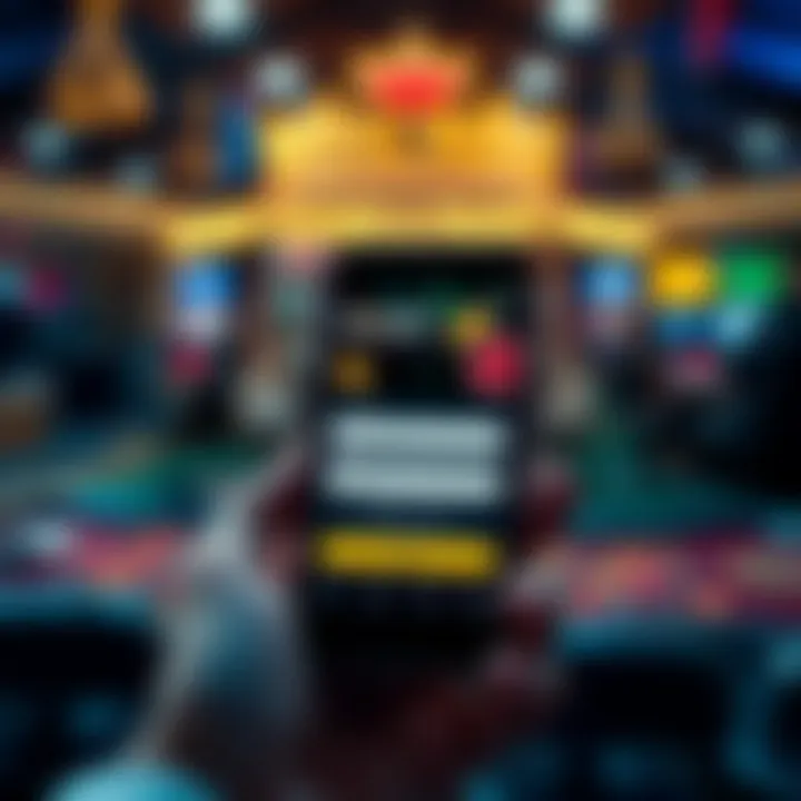 Mobile device displaying casino app with secure login options