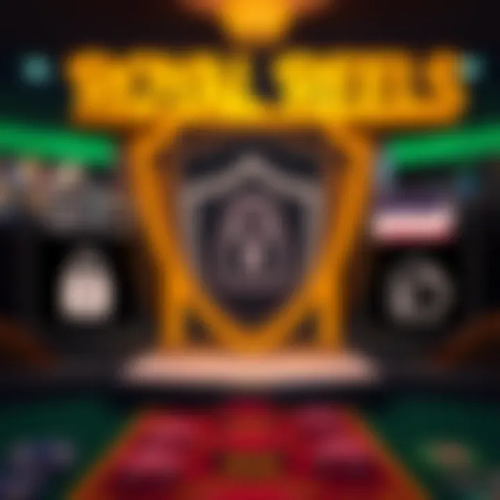 Digital security icons representing encryption and secure payment methods for online gaming