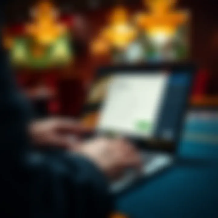 User entering information on Royal Reels Casino registration form on a laptop