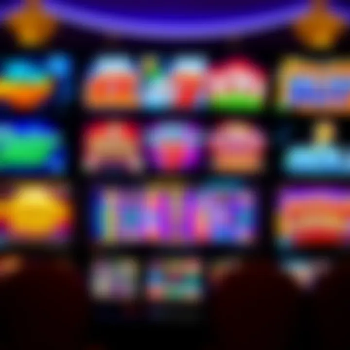 Bright and colorful casino interface showcasing a variety of slot games available for real money play