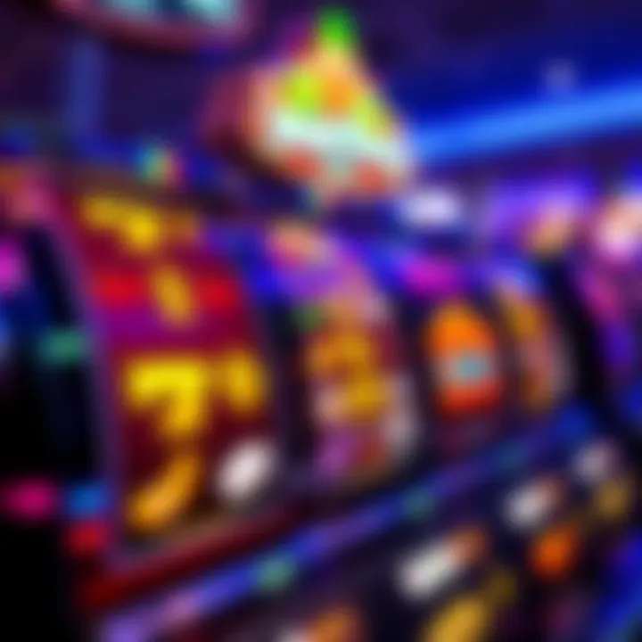 Vibrant Slot Machine Reels at Royal Reels Casino Colorful slot machine reels spinning with various icons and symbols