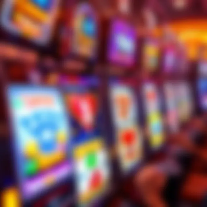 Colorful slot machine reels displaying various casino symbols engaging players in an online gaming session