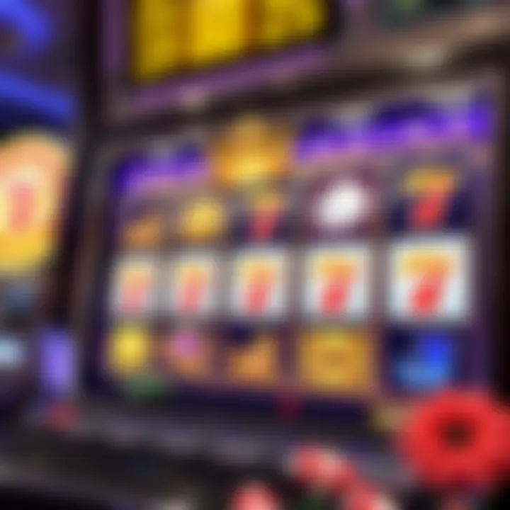 Classic slot machine interface featuring vibrant symbols and spinning reels