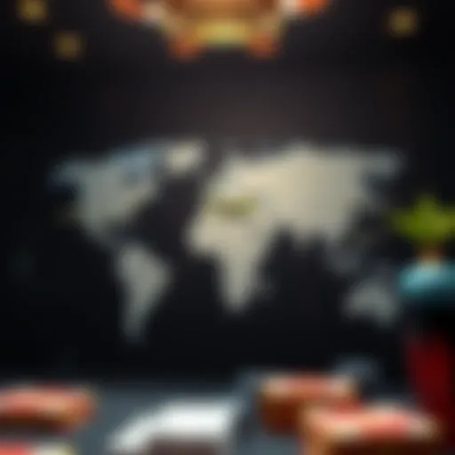 Global map highlighting key markets with gaming entertainment focus