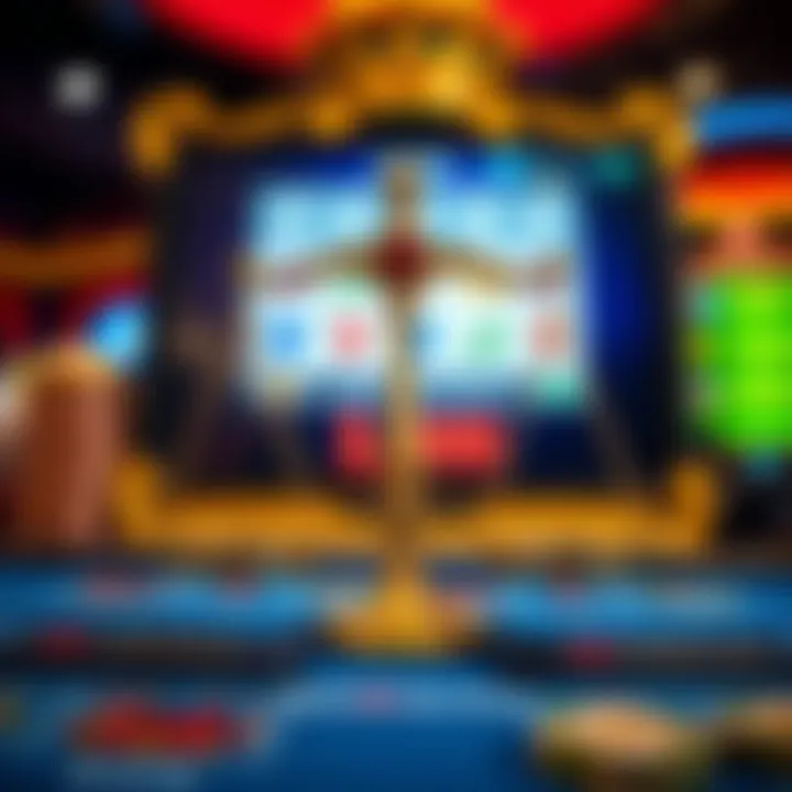 Fair casino game interface with balanced scales representing fairness and trustworthy payouts